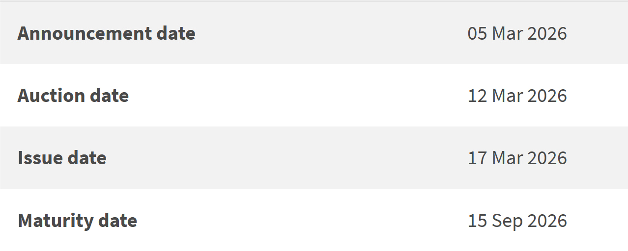 6 month t-bills issue details