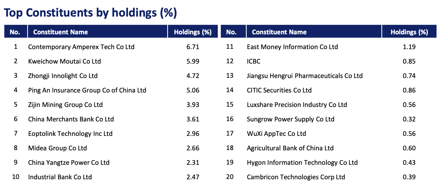 CSOP CSAM CSI A500 ETF Top constituents by holdings