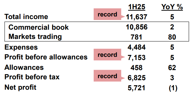 DBS 1H25 Performance