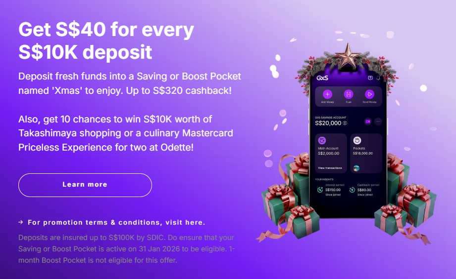 GXS Xmas Saving and Boost Pocket Promo Dec 2025