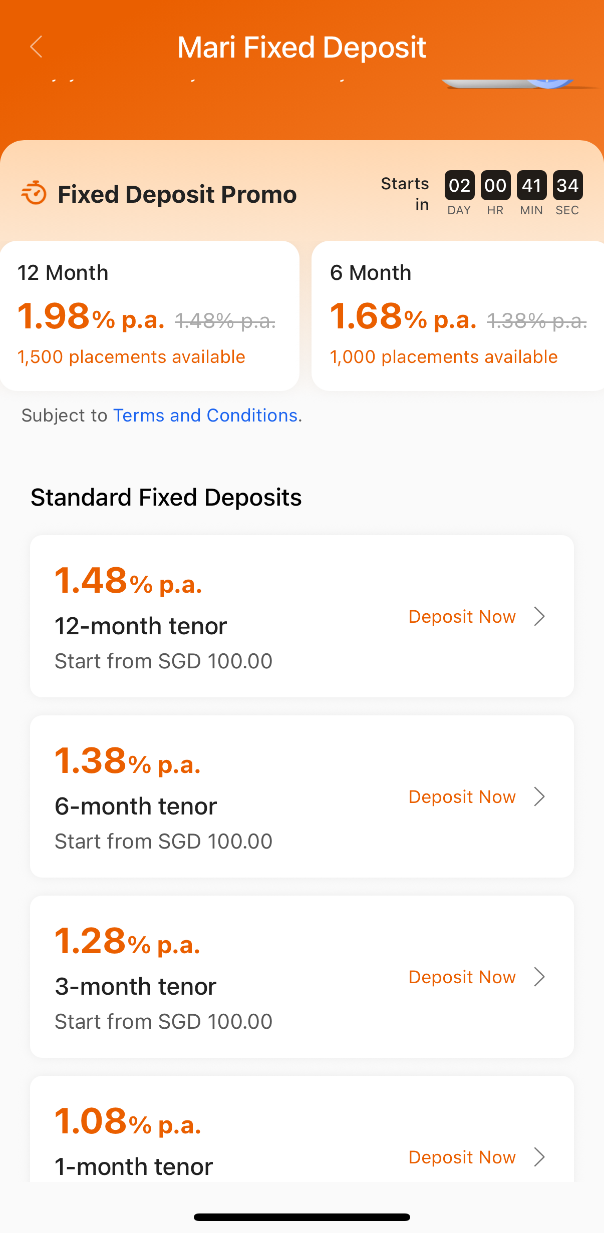 MariBank fixed deposit as of 21 October 2026