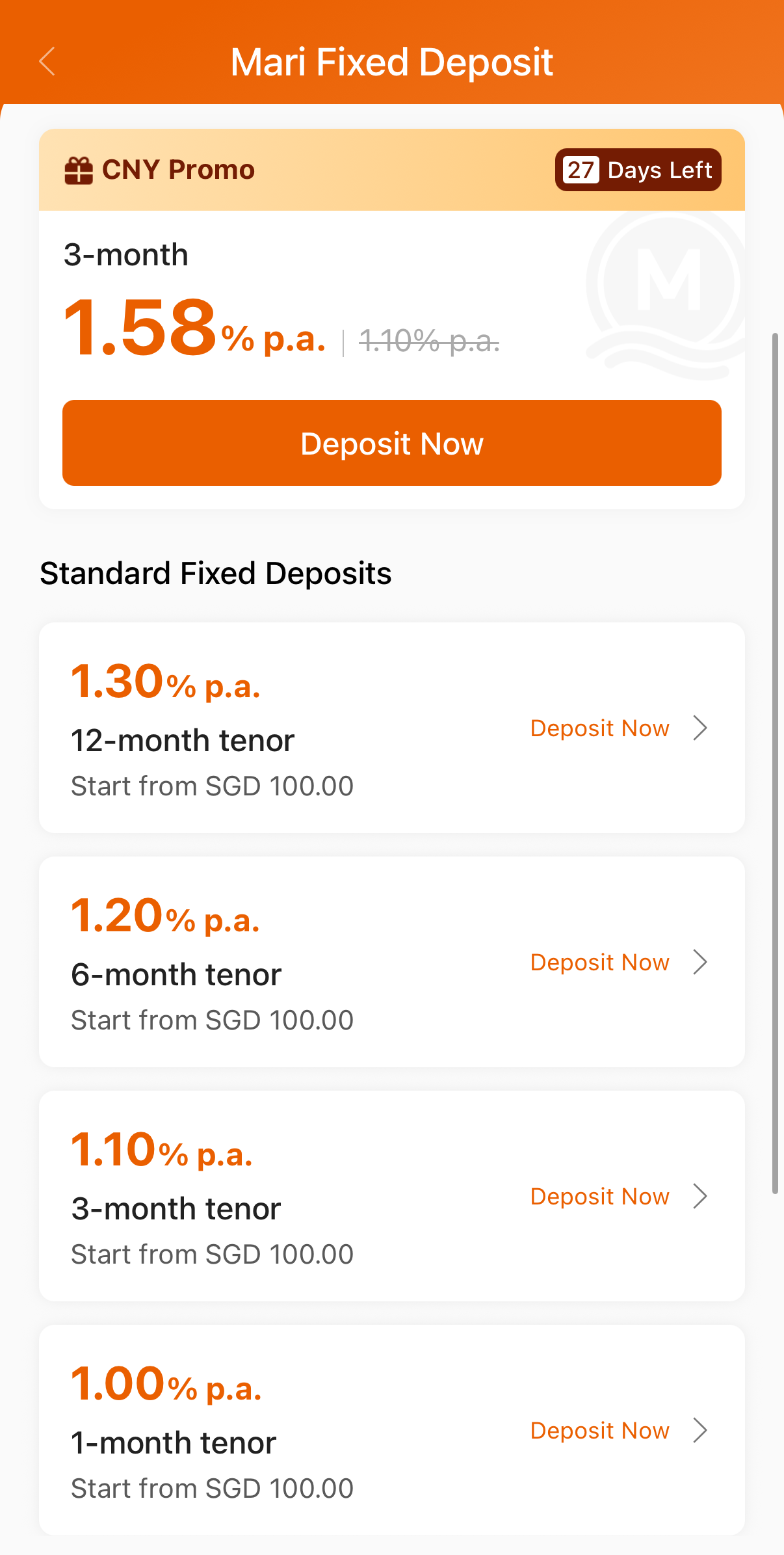 Maribank February CNY 2026 promo fixed deposit rates