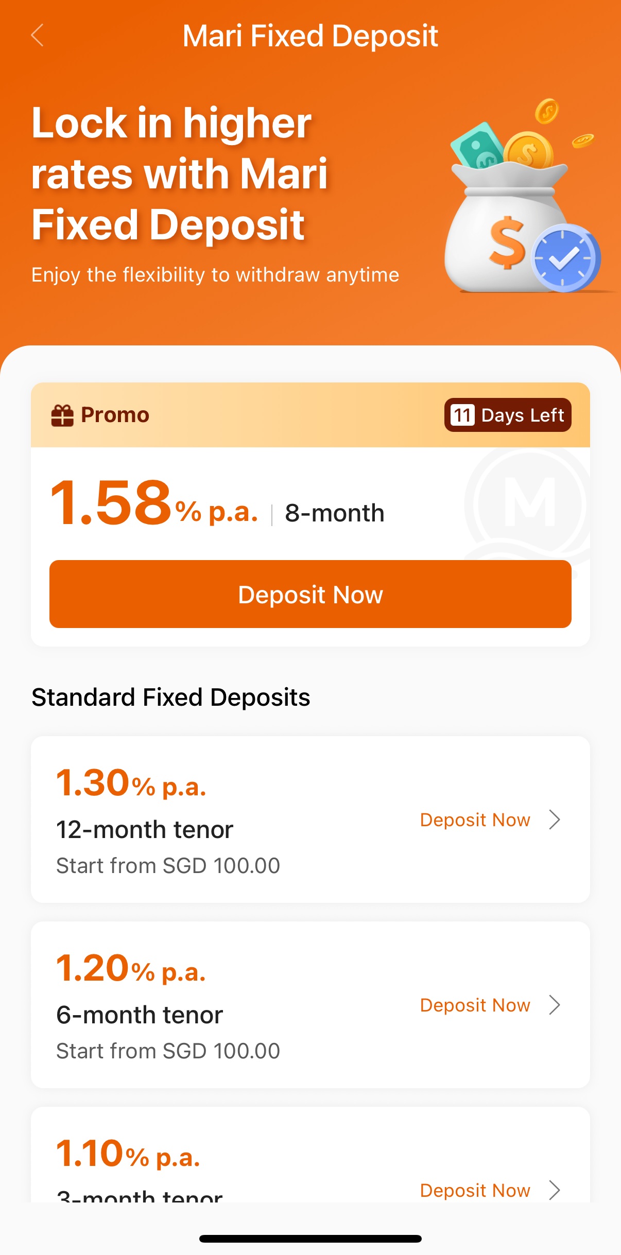 Maribank fixed deposit 21 July 2026