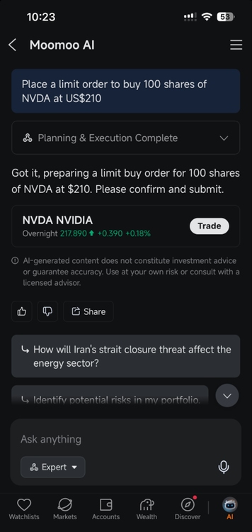 Moomoo Enhances AI Trading Execution