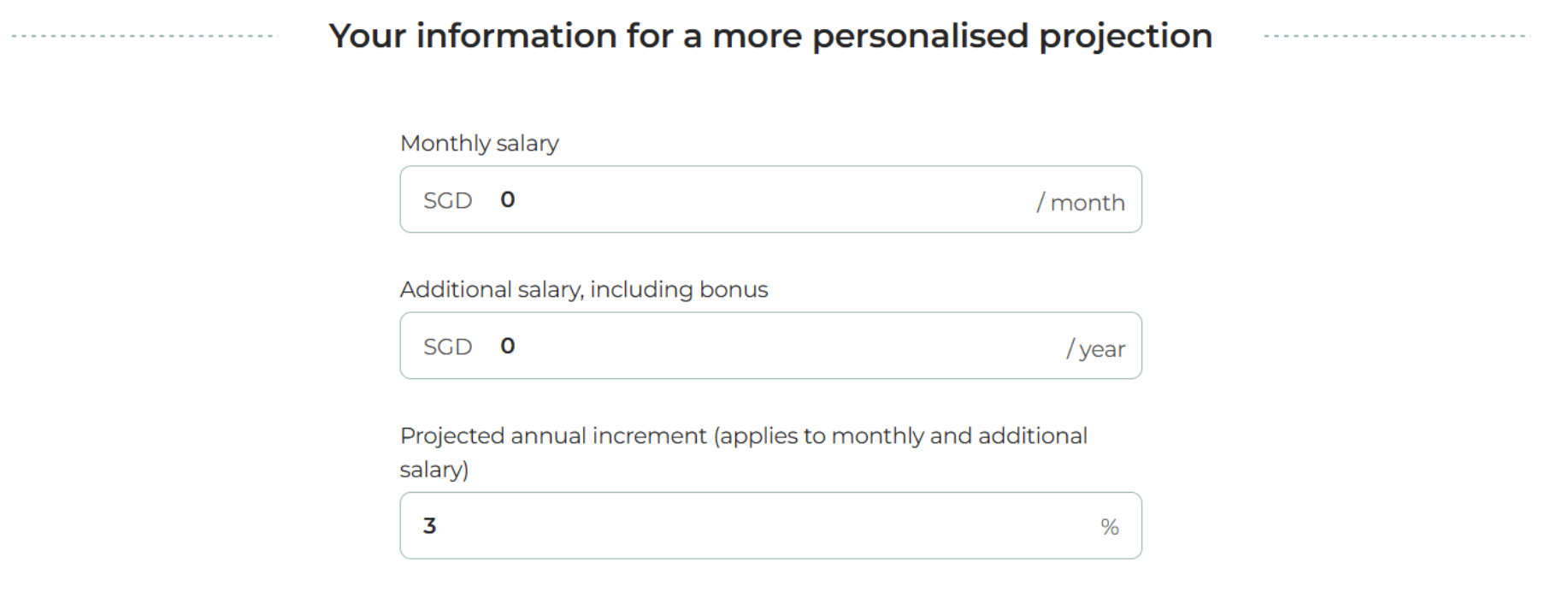Personalise your projection