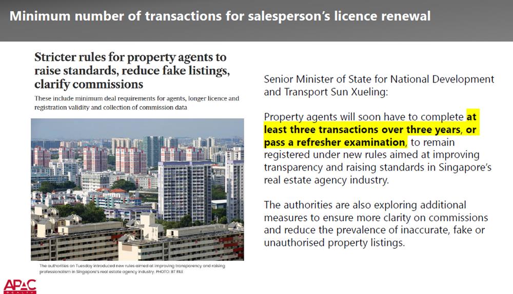 APAC Realty - Regulatory changes announced in July 2026 – stricter rules on property agents