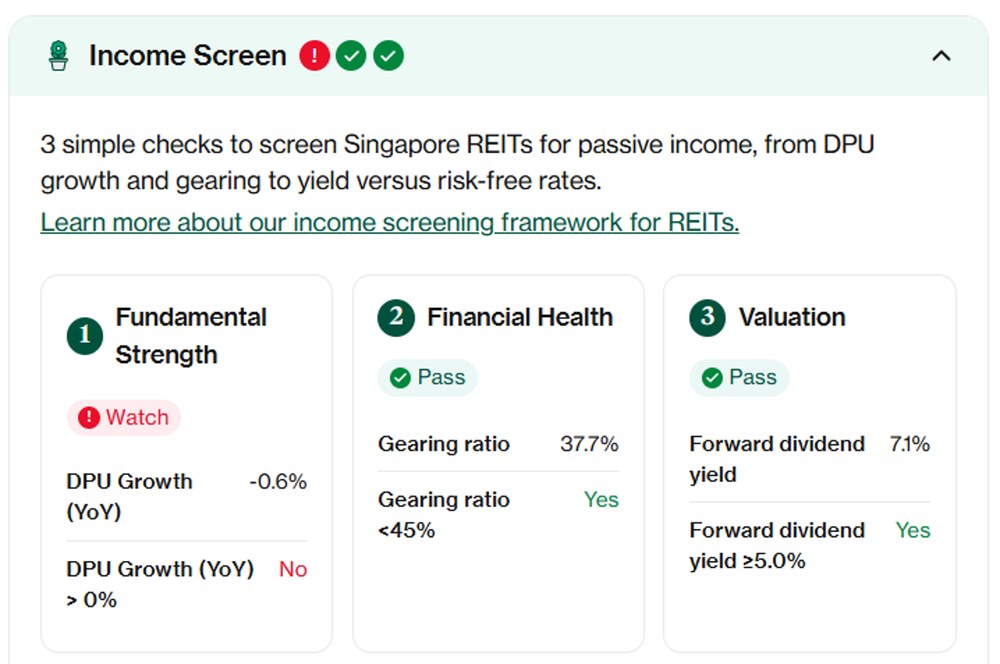 Singapore REIT Screening Framework for MPACT