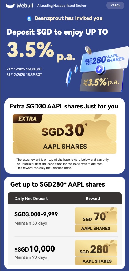 Webull Beansprout Exclusive Promo AAPL shares