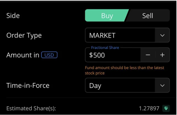 Webull Fractional shares trading