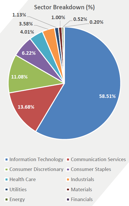 Xtrackers Nasdaq 100 UCITS ETF - XND sector breakdown