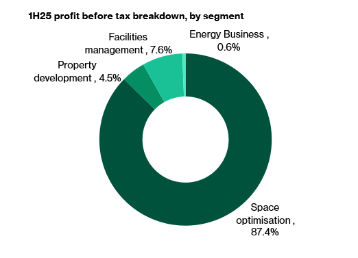 LHN 1H25 profit before tax breakdown 