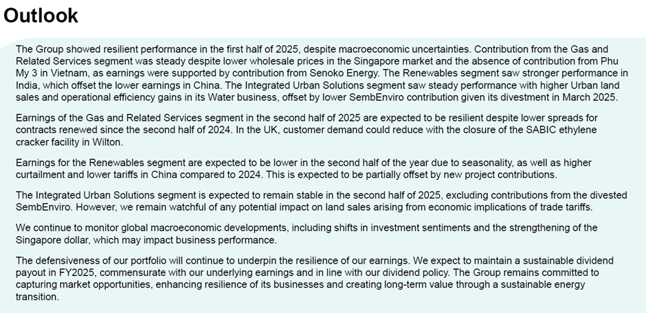 Sembcorp Industries Ltd earnings dividend 6