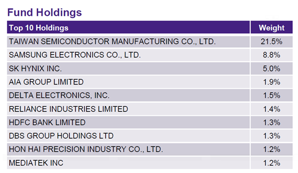 Amova MSCI AC Asia ex Japan ex China Index ETF Fund holdings