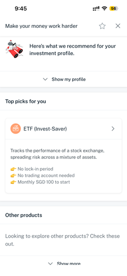 DBS digiWealth Summarizes Your Profile Instantly