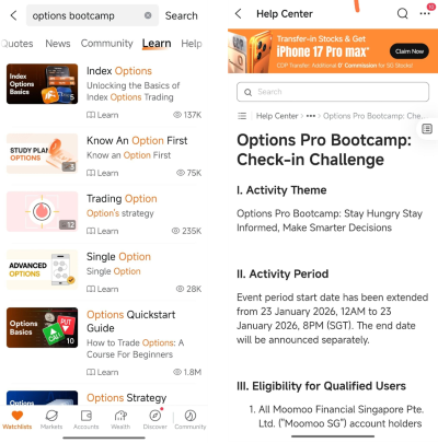 moomoo Options Pro Bootcamp Check-in Challenge